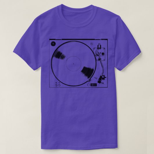 ターンテーブルビニールアナログ音楽制作者 Tシャツ (デザイン正面)