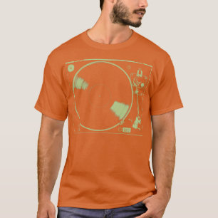 ターンテーブルビニールレコードのアナログレコード音楽プロデュース Tシャツ