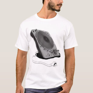 ターンテーブルプラグ- DJ Music Deck Urban Disk Jockey Tシャツ