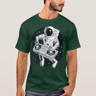 ターンテーブルプレミアム付き宇宙飛行士DJ Tシャツ