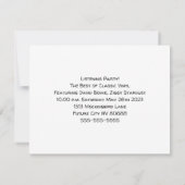 ターンテーブルレコードプレーヤーレトロテック聞ズのパーティー 招待状 (裏面)