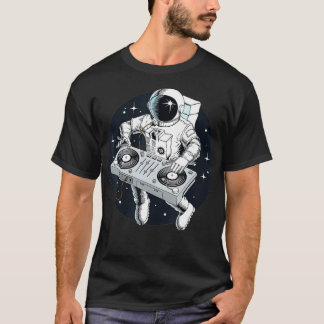 ターンテーブル付き宇宙飛行士 Tシャツ