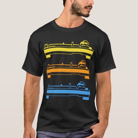 ターンテーブル友達のプリント Tシャツ (正面)