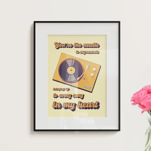 ターンテーブル愛に関連した文字。 ポスター