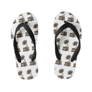 ターンテーブル漫画イラストレーション キッズビーチサンダル