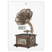 ターンテーブル漫画イラストレーション クリップボード (裏面)