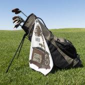 ターンテーブル漫画イラストレーション ゴルフタオル (グリーン)