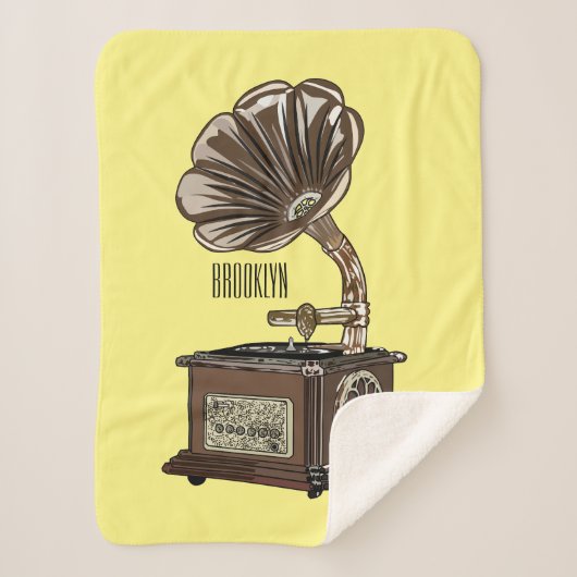 ターンテーブル漫画イラストレーション シェルパブランケット (正面)