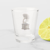 ターンテーブル漫画イラストレーション ショットグラス (裏面)