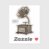 ターンテーブル漫画イラストレーション シール (シート)