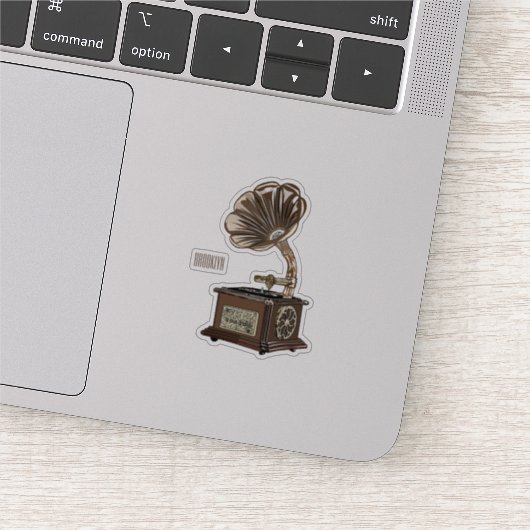 ターンテーブル漫画イラストレーション シール (詳細)