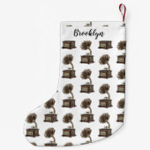 ターンテーブル漫画イラストレーション スモールクリスマスストッキング (裏面)