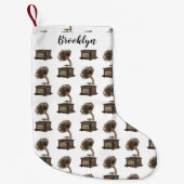 ターンテーブル漫画イラストレーション スモールクリスマスストッキング (正面)