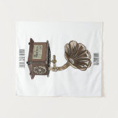 ターンテーブル漫画イラストレーション タペストリー (正面(横))