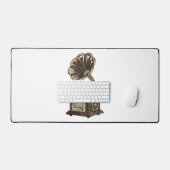 ターンテーブル漫画イラストレーション デスクマット (キーボード&マウス)