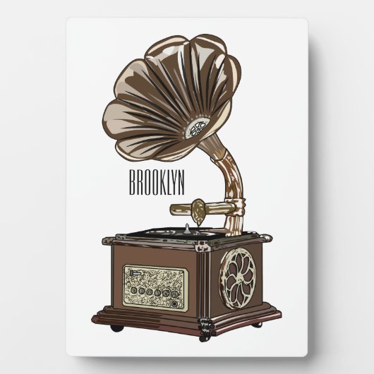 ターンテーブル漫画イラストレーション フォトプラーク (正面)