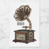 ターンテーブル漫画イラストレーション フードラベル (シングルラベル)