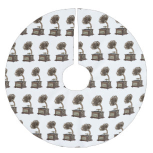 ターンテーブル漫画イラストレーション ブラッシュドポリエステルツリースカート