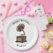 ターンテーブル漫画イラストレーション ペーパープレート (パーティー)