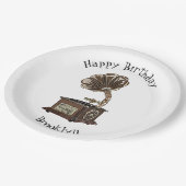 ターンテーブル漫画イラストレーション ペーパープレート (アングル)