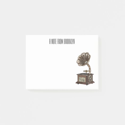 ターンテーブル漫画イラストレーション ポストイット (正面)