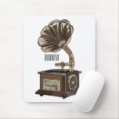 ターンテーブル漫画イラストレーション マウスパッド (マウス)