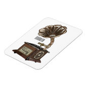 ターンテーブル漫画イラストレーション マグネット (左側)