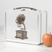 ターンテーブル漫画イラストレーション メタルランチボックス (インサイチュ)