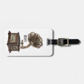 ターンテーブル漫画イラストレーション ラゲッジタグ (正面横)