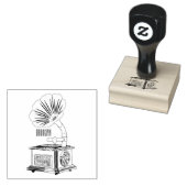 ターンテーブル漫画イラストレーション ラバースタンプ (押印)