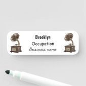 ターンテーブル漫画イラストレーション 名札 (インサイチュ)