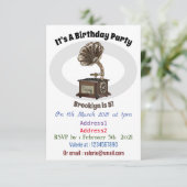 ターンテーブル漫画イラストレーション 招待状 (スタンド正面)