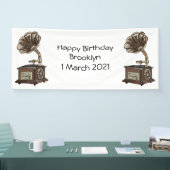 ターンテーブル漫画イラストレーション 横断幕 (トレードショー)