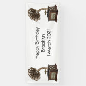 ターンテーブル漫画イラストレーション 横断幕 (縦)