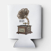 ターンテーブル漫画イラストレーション 缶クーラー (裏面)