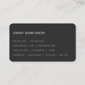 ターンテーブル用ビニールレコードプレーヤ 名刺 (裏面)