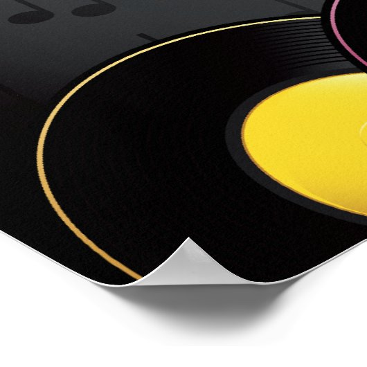 ターンテーブル記録の鮮やかな色 ポスター (角)