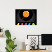 ターンテーブル記録の鮮やかな色 ポスター (ホームオフィス)