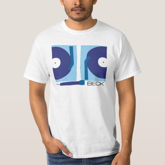 ターンテーブル2台とマイク Tシャツ (正面)