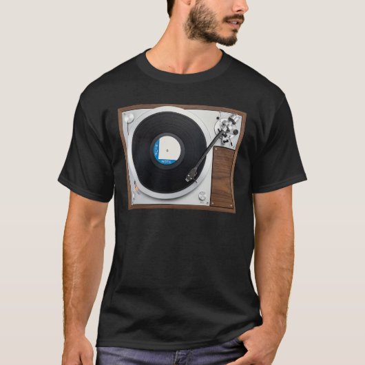 ターンテーブル グラモフォン レコード プレーヤー Tシャツ (正面)