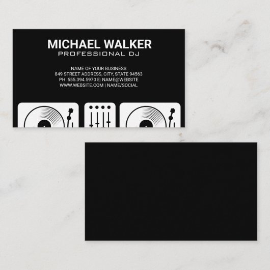 ターンテーブル | DJ 名刺 (正面/裏面)