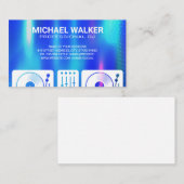 ターンテーブル | DJ |音楽 |金属抽象芸術（青） 名刺 (正面/裏面)