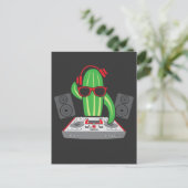 ターンテーブルDJミュージックピックルエレクトロニックレイブミュージシャン ポストカード (スタンド正面)