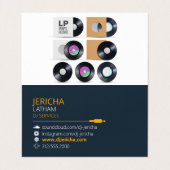 ターンテーブルDJ折り畳み名刺 名刺 (内部フラット)