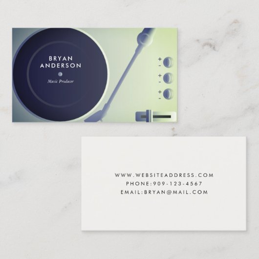 ターンテーブルDJ 名刺 (正面/裏面)