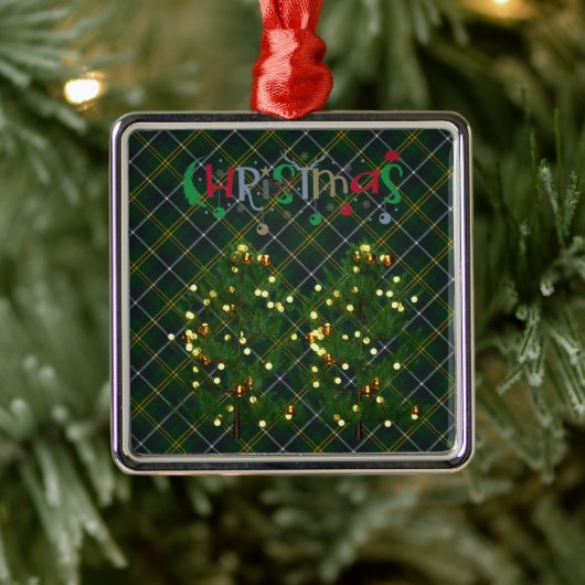 ターンブル狩りモダンオリジナルスコットランドタータンチェック メタルオーナメント (ツリー)