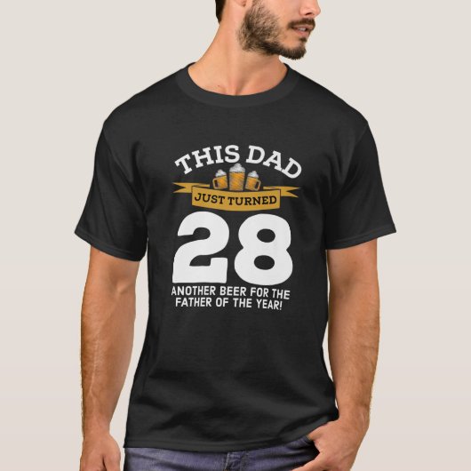 ターン28ビール飲みパパ28th父誕生日G Tシャツ (正面)
