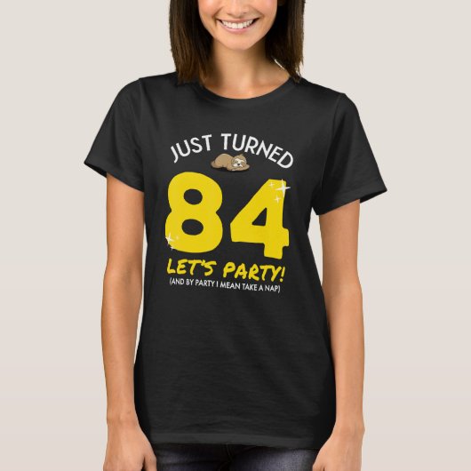 ターン84パーティーテイク昼寝おもしろい84th誕生日スロット tシャツ (正面)