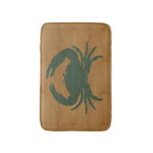 タ素朴ンと濃い緑のカニ バスマット (正面縦)