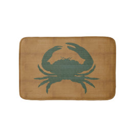 タ素朴ンと濃い緑のカニ バスマット